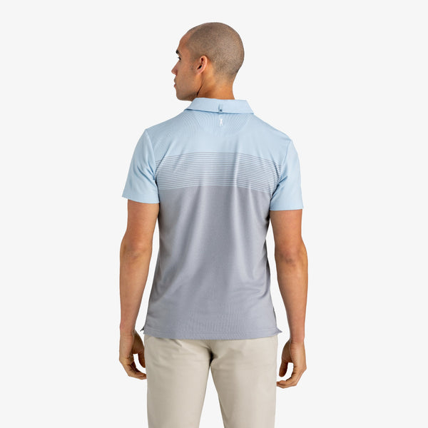 Phill Mickelson Golf Polo - Blue/Gray Ombre, lifestyle/model photo