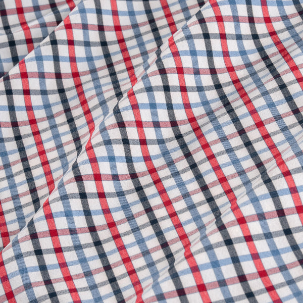 Price - Blue Red Multi Check, fabric swatch closeup