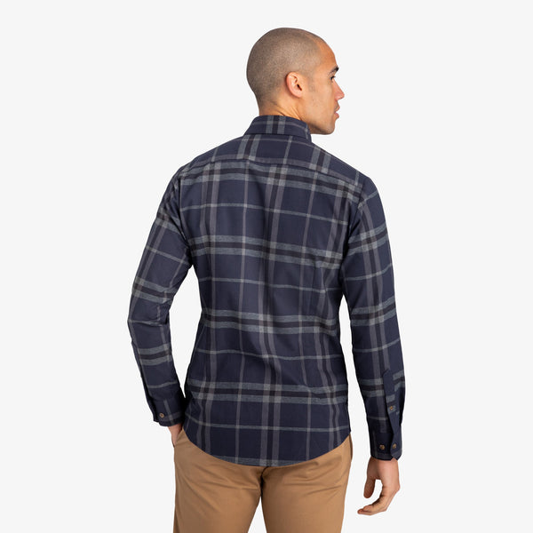 Proctor - Navy Large Check, lifestyle/model photo