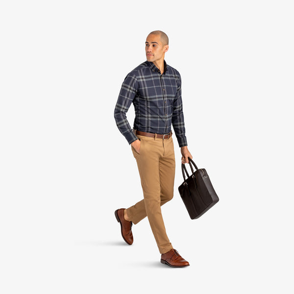 Proctor - Navy Large Check, lifestyle/model photo
