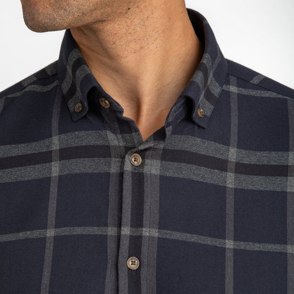 Proctor - Navy Large Check, lifestyle/model photo