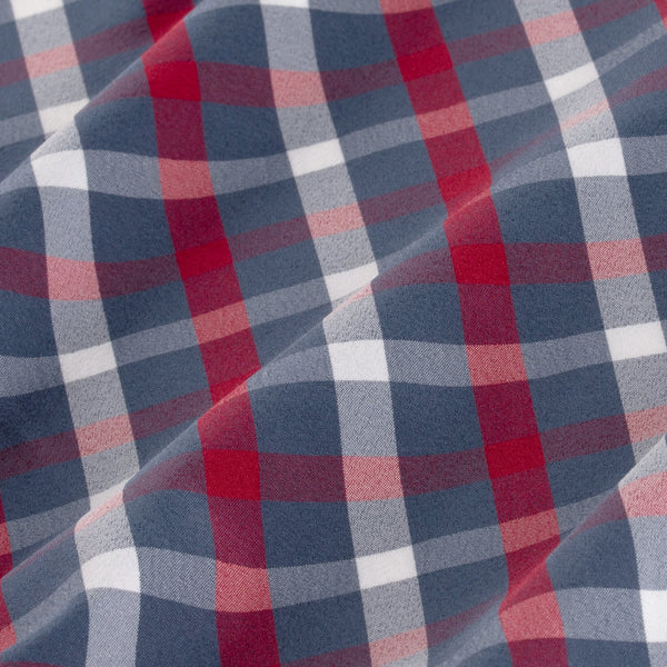 Ripley - Red Navy Check, fabric swatch closeup