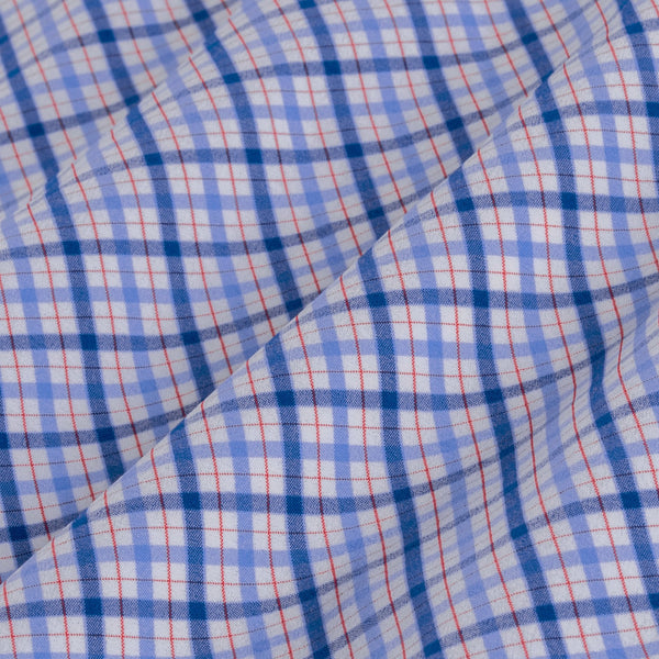 Robbins - Blue Multi Plaid, fabric swatch closeup