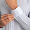 Mizzen+Main Dress Shirt - Light Blue Mini Check, lifestyle/model photo