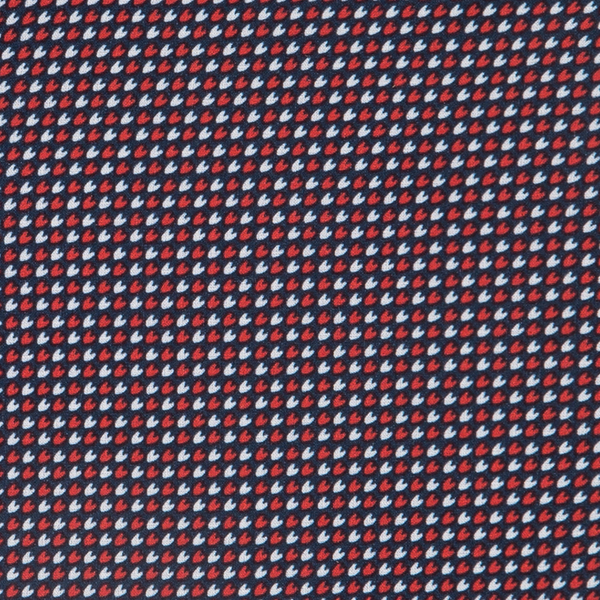 Gibson - Navy Red and White Arrow Print, fabric swatch closeup