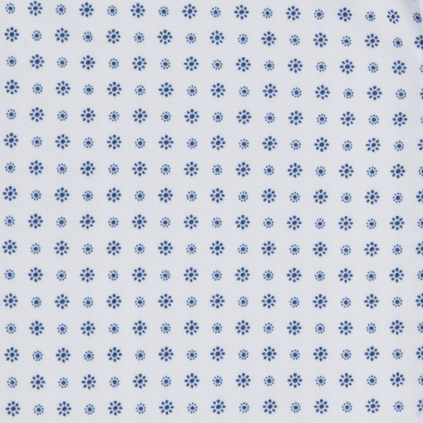 Darst - White Blue Daisy Print, fabric swatch closeup