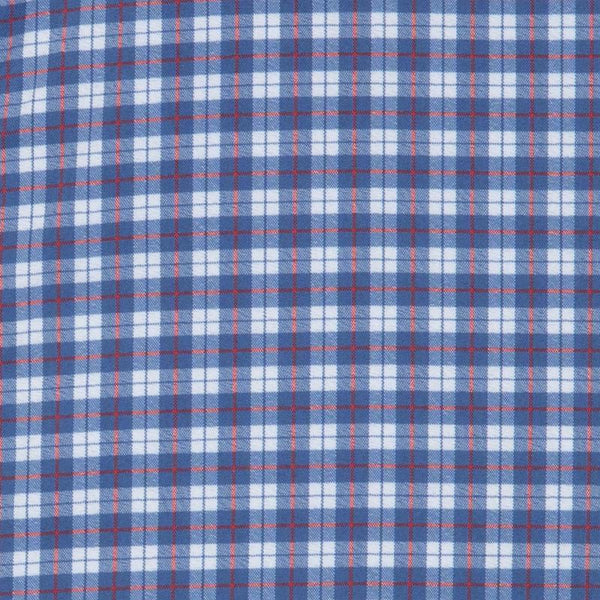 Howe 2.0 - Blue Multi Plaid, fabric swatch closeup