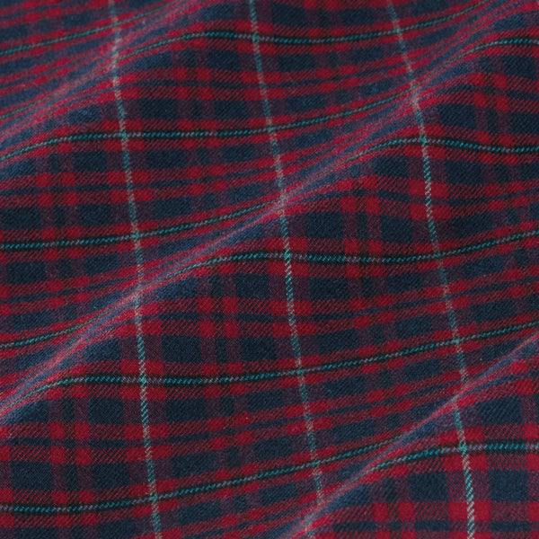 Wallace - Red Navy Plaid, fabric swatch closeup