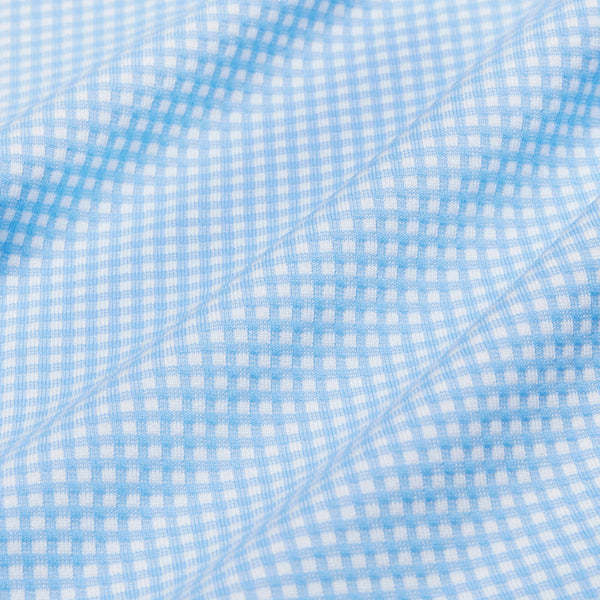 Whitman - Light Blue Gingham, fabric swatch closeup