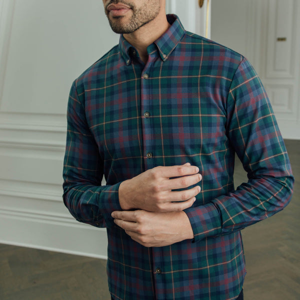 Yukon - Green Multi Plaid Flannel, lifestyle/model photo