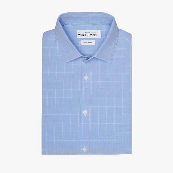 mizzentest Dress Shirt - Blue Chambray Plaid, featured product shot