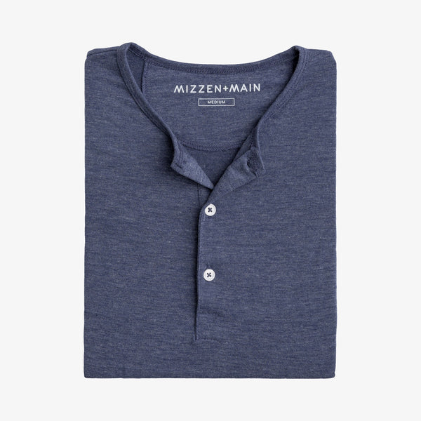Dawson - Heathered Navy Blue Henley, featured product shot