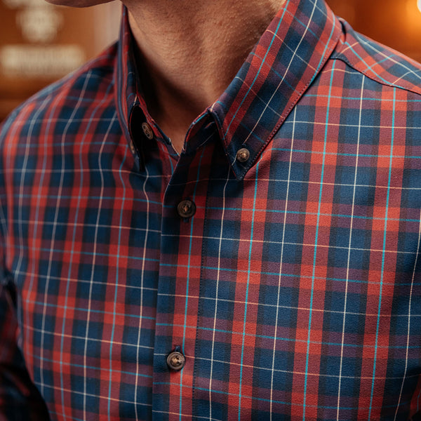 Draper - Navy Red Multi Plaid, lifestyle/model photo