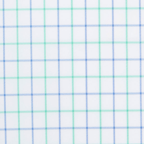 Hopkins - Light Green Check, fabric swatch closeup