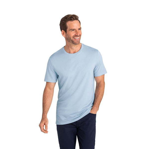 Luxe Tee - Light Blue, lifestyle/model photo