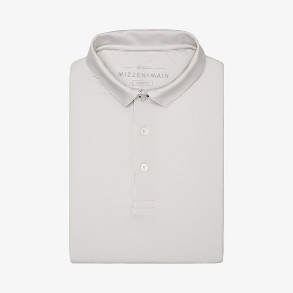 Phil Mickelson Golf Polo - White Gray Geo Print, featured product shot