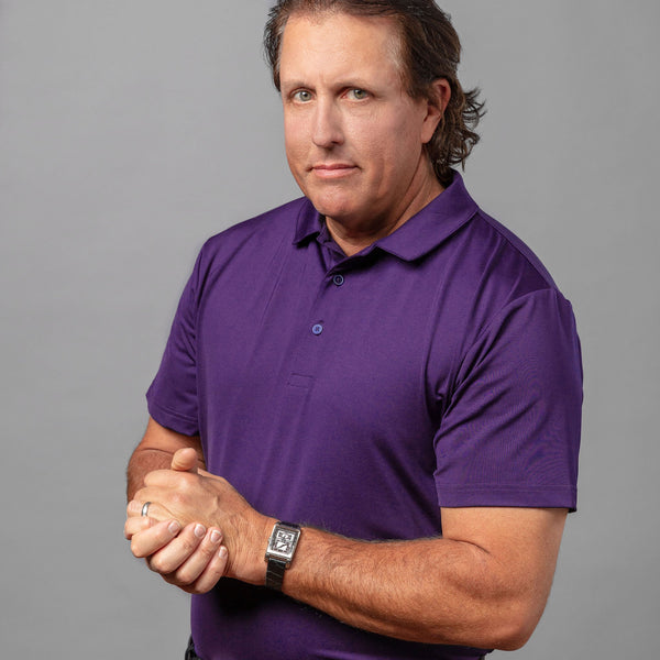 Phil Mickelson Golf Polo - Purple, lifestyle/model photo