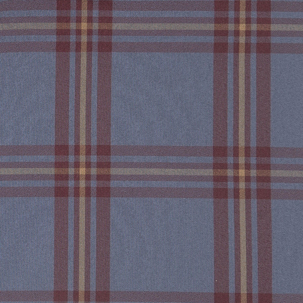 Rusk - Blue Burgundy Large Plaid, fabric swatch closeup