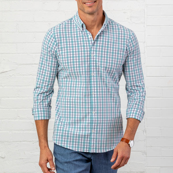 Shaw - Light Green Mini Plaid, lifestyle/model photo