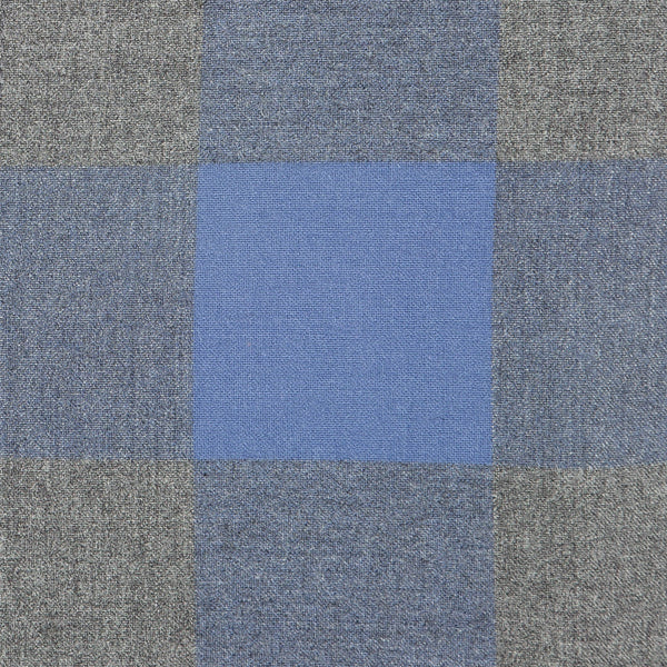 Sierra - Blue and Gray Large Check Flannel, fabric swatch closeup