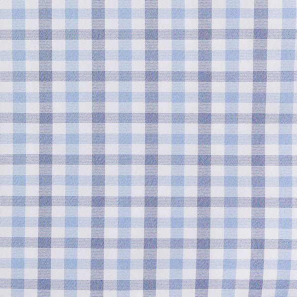 Thompson - Blue Multi Check, fabric swatch closeup