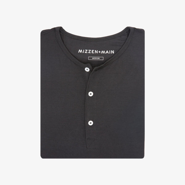 Tohono - Black Short Sleeve Henley, featured product shot